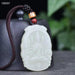 Natural White Hetian Jade Guanyin Pendant Necklace for Peace and Prosperity