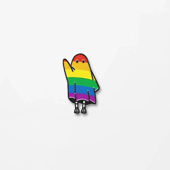 Pride Spirit Ghost Brooch: A Chic Symbol of Inclusivity and Fashion - Trendy LGBT Metal Badge