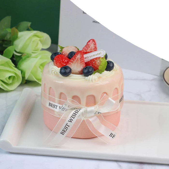 Realistic Artificial Sea Salt Cream Cake Model - Ideal for Celebrations, Home Decor, and Restaurant Showcases