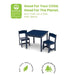 Kids Deep Blue Wooden Play Table and Chair Set - Ideal for Arts, Crafts, and Learning Activities, Includes 2 Chairs