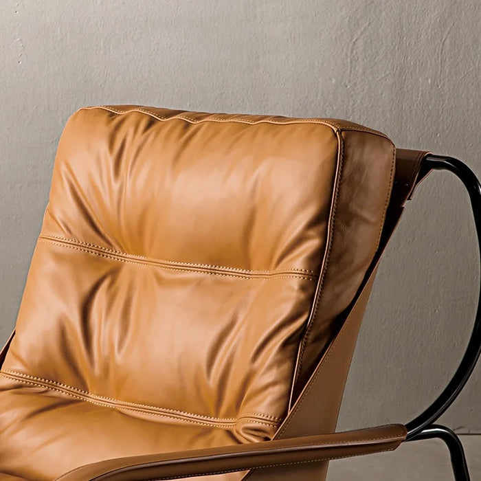 Elegant Moroccan Leather Lounge Chair - The Pinnacle of Comfort and Design