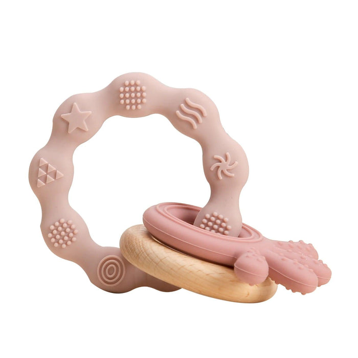 Eco-Friendly Handmade Crochet Baby Rattle with Wooden Teether