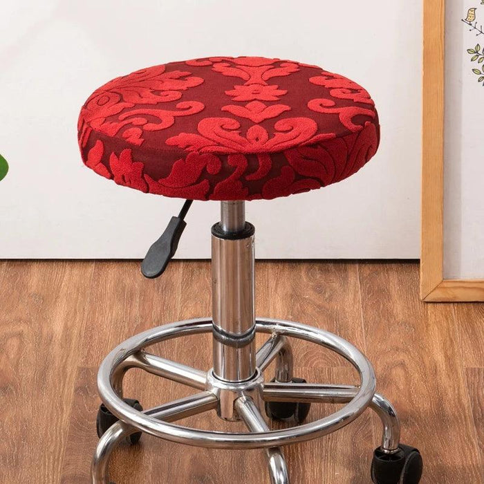 Elegant Stretch Jacquard Chair Protector Cover for Round Seats