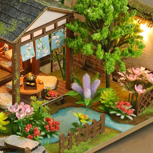 Bamboo Courtyard DIY 3D Miniature Dollhouse Assembly Kit - Unfinished Wooden Puzzle for Unique Home Decor and Gifting