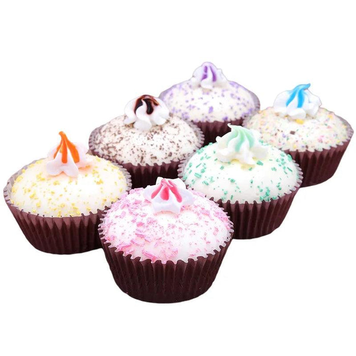 Set of 6 Realistic Decorative Faux Cupcake Props for Display