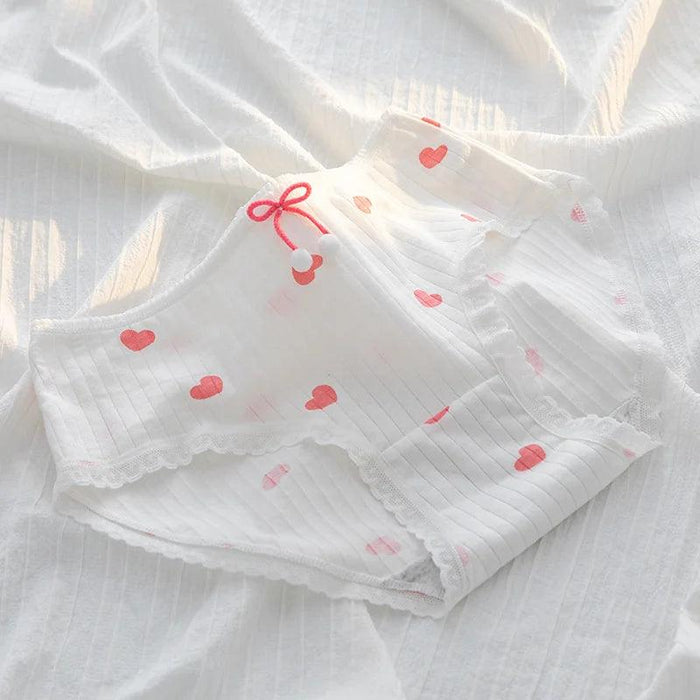 Whimsical Fruit-Themed Cotton Briefs for Girls - Soft and Breathable Seamless Underwear