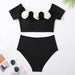 Elegant Floral Ruffled Push-Up Women’s One-Piece Swimwear Set