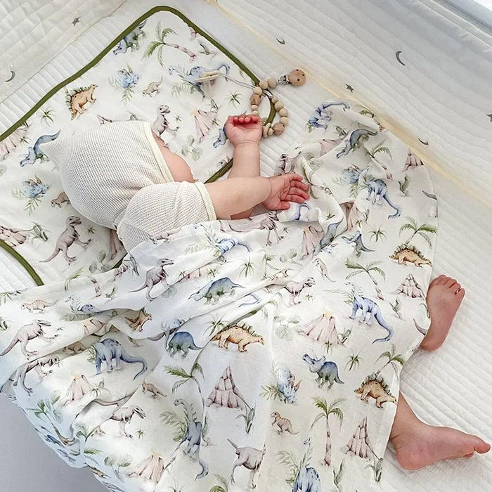 Print Bamboo Cotton Muslin Swaddle Blankets for Newborns