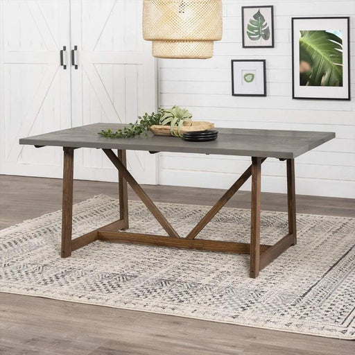 Charming Rustic Farmhouse Solid Pine Wood Dining Table - 72 Inch Modern Design in Grey/Brown for 6 Guests - 150 lbs Capacity