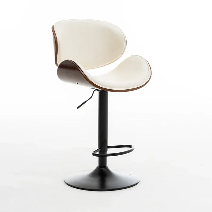 Elegant Genuine Leather Swivel Bar Stool - Chic Modern Seating Solution