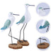 Coastal Elegance Wooden Seagull Decor - Set of 2 for Home and Garden