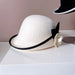 Elegant Camellia Wool Felt Top Hat - Women's Autumn/Winter Fashion Essential