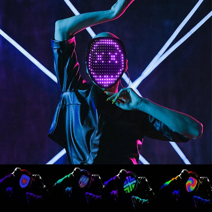 Dynamic LED Glow Mask with 50 Dazzling Patterns for Festive Fun