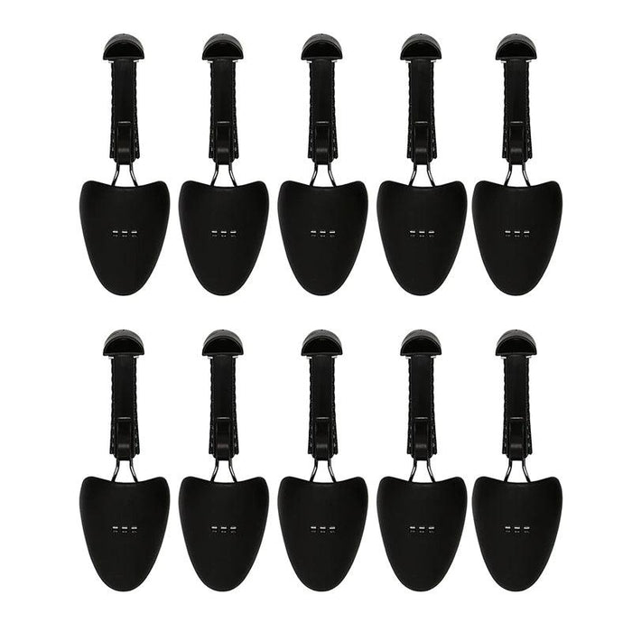 5 Pairs of Adjustable Durable Plastic Shoe Trees for Men - Boot Organizers and Holders (Black)