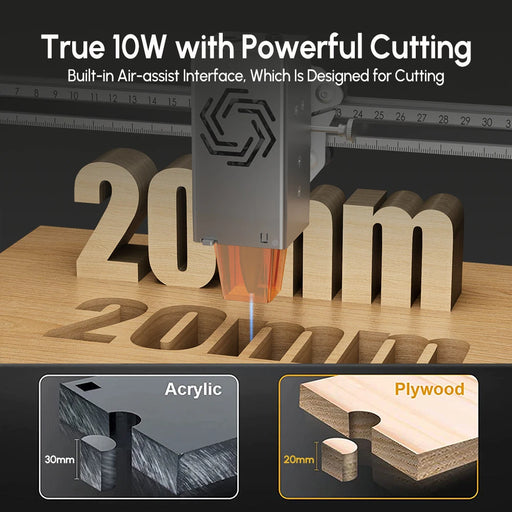 Premium Alpha 10W CNC Laser Engraver Cutter for Woodworking & Metal Engraving - Complete Machine Kit