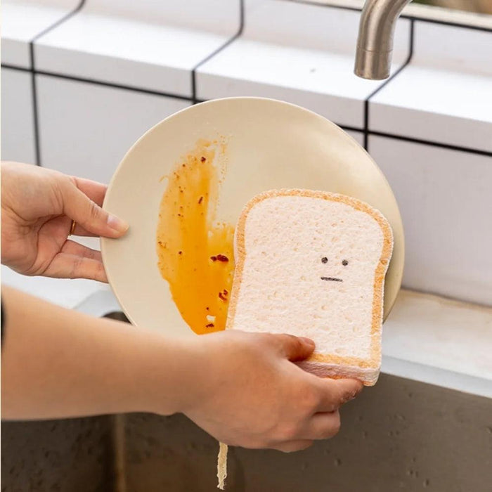 Biodegradable Toast-Shaped Cleaning Sponge Set