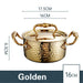 Golden Print Stainless Steel Hot Pot for Single Serving - 16cm Induction Cooker Compatible