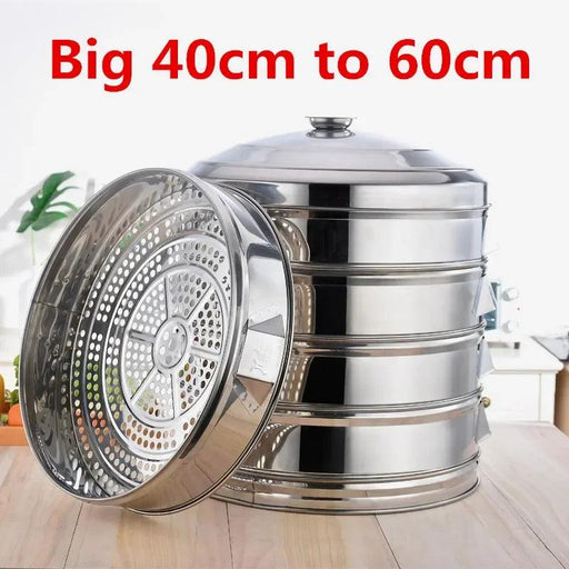 Professional Grade Extra-Large Stainless Steel Steamer with Multi-Layer Design and Enhanced Durability - Available in Multiple Sizes