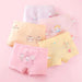 4 pcs Girls' Cotton Briefs Collection - Soft, Breathable & Playful Patterns for Kids