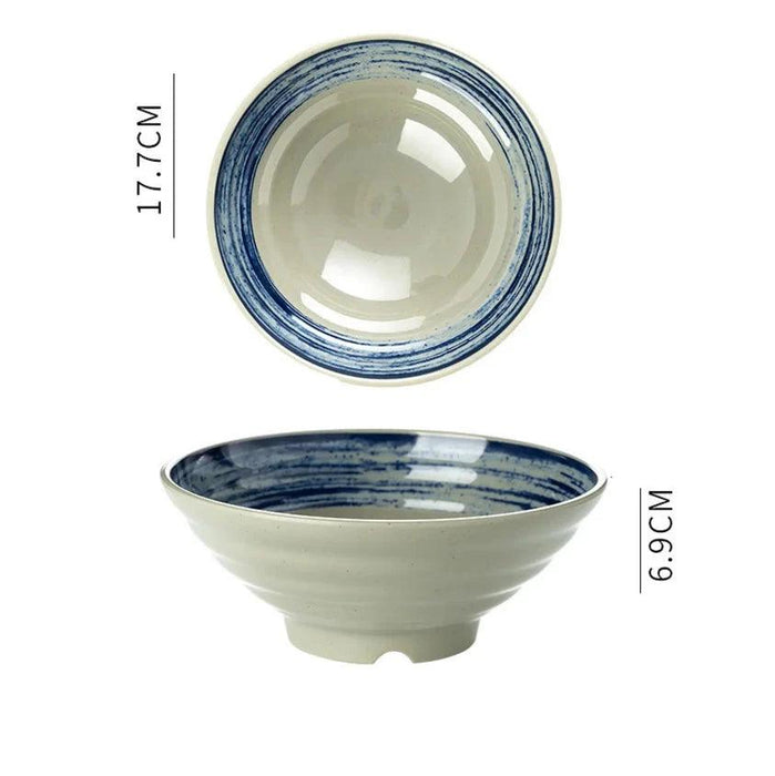 Sophisticated Japanese Melamine Noodle Bowl - Stylish Faux Porcelain Dining Set