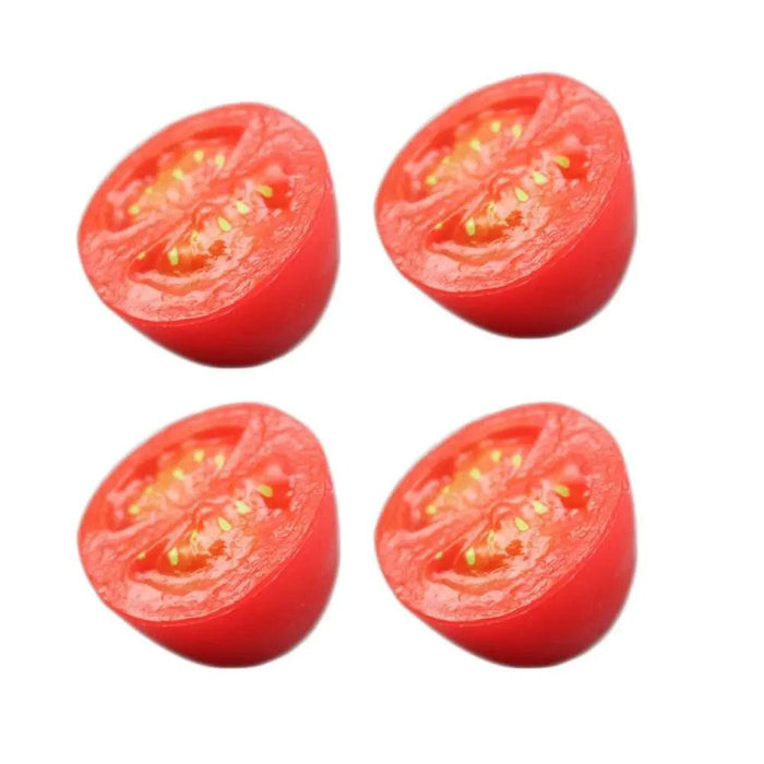 4-Piece Realistic Faux Cherry Tomatoes - Lifelike Decorative Fruit for Home Accent