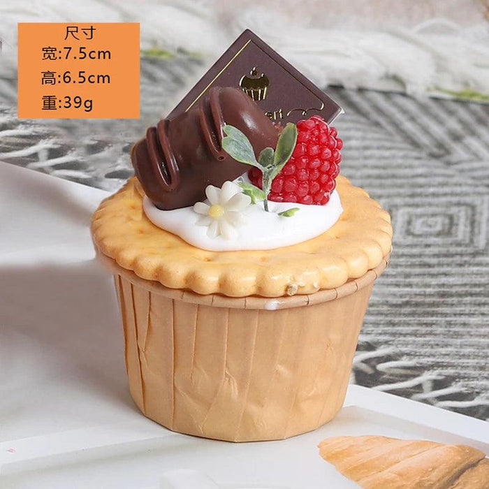 Realistic Artificial Fruit Cake Biscuit Model for Photography and Table Decor - 1PC Lifelike Fake Food Display Piece