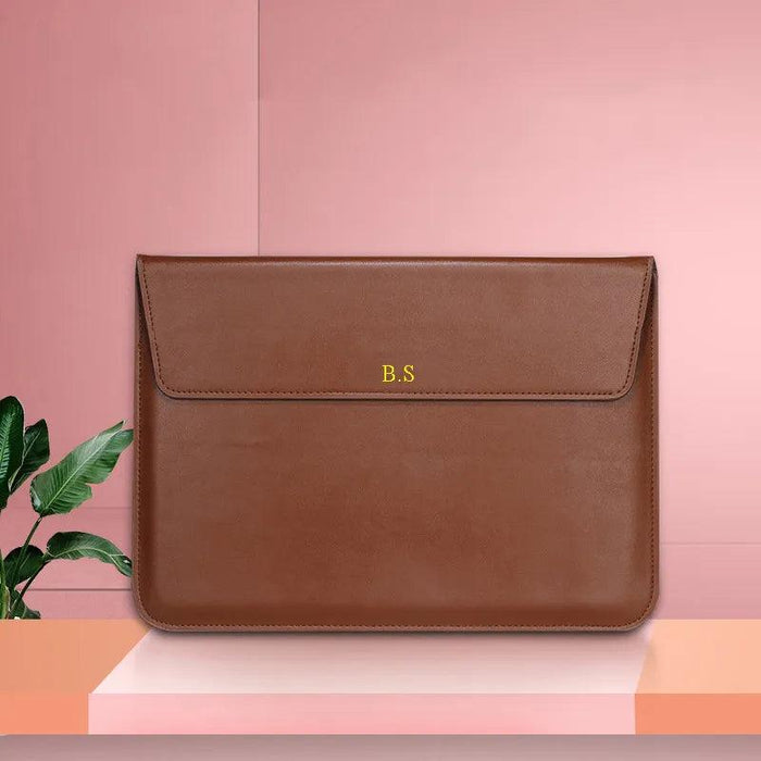 Sleek PU Leather Laptop Sleeve - Compatible with MacBook and Huawei - Chic Tech Accessory for Everyday Use