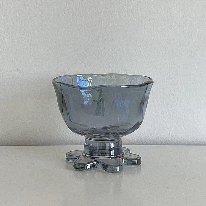 Elegant Floral Glass Dessert Bowl