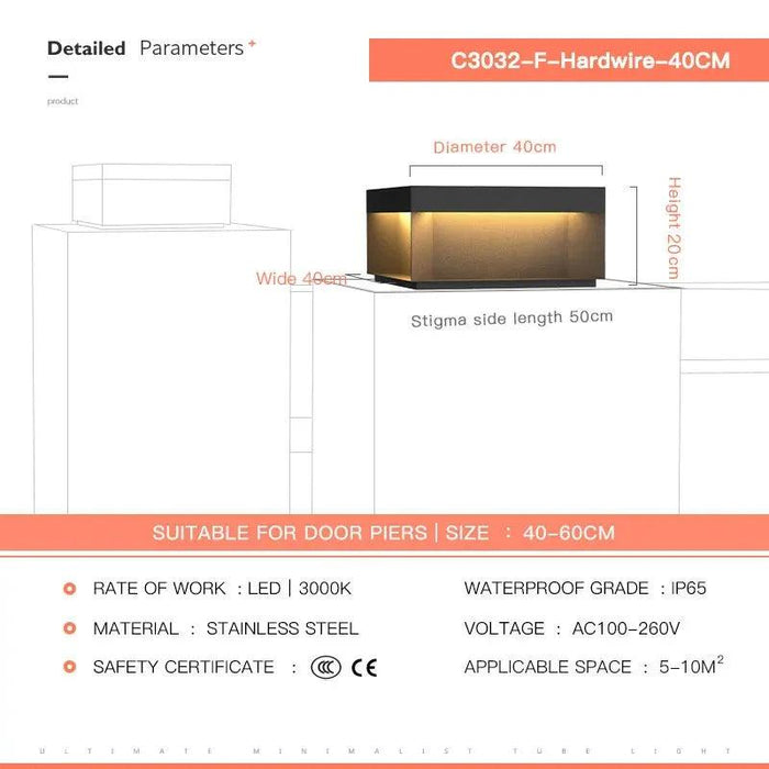 Elegant Waterproof LED Pillar Top Light for Outdoor Ambiance – Perfect for Streets, Fences, and Landscapes