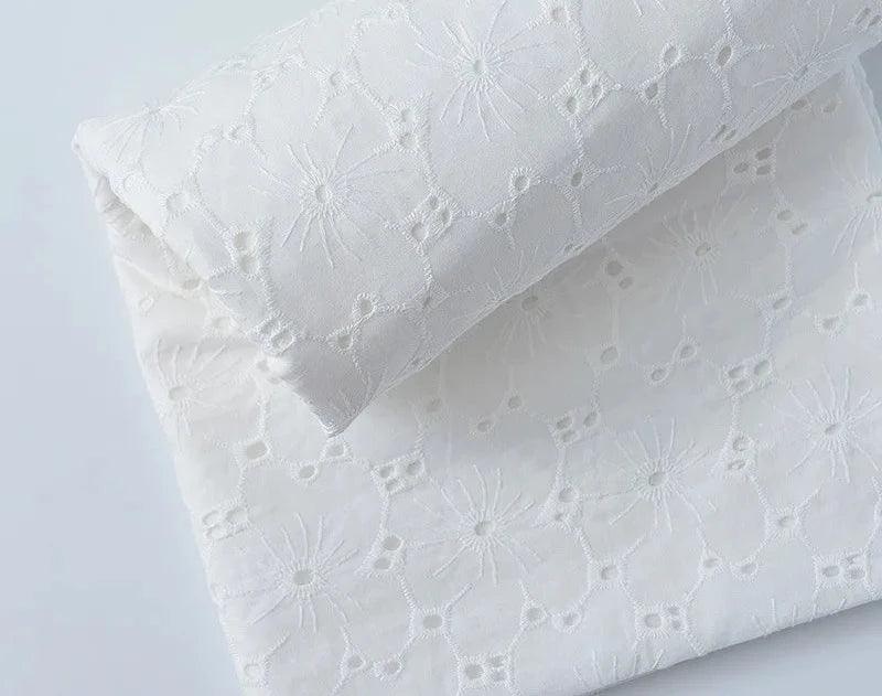 Elegant 100% Cotton White Lace Material