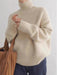 Chic High Neck Cashmere Knit Sweater for Women