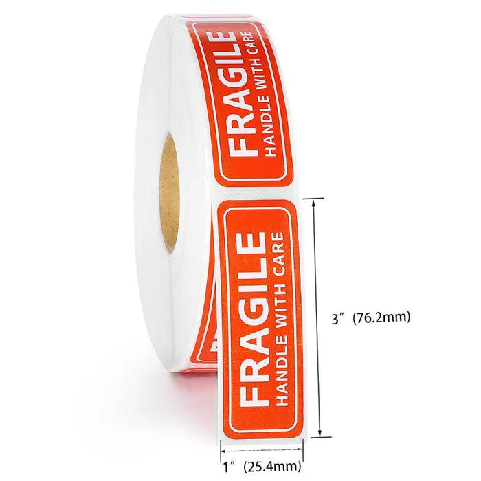 100PCS Premium Fragile Shipping Stickers - High-Visibility Handle with Care Labels