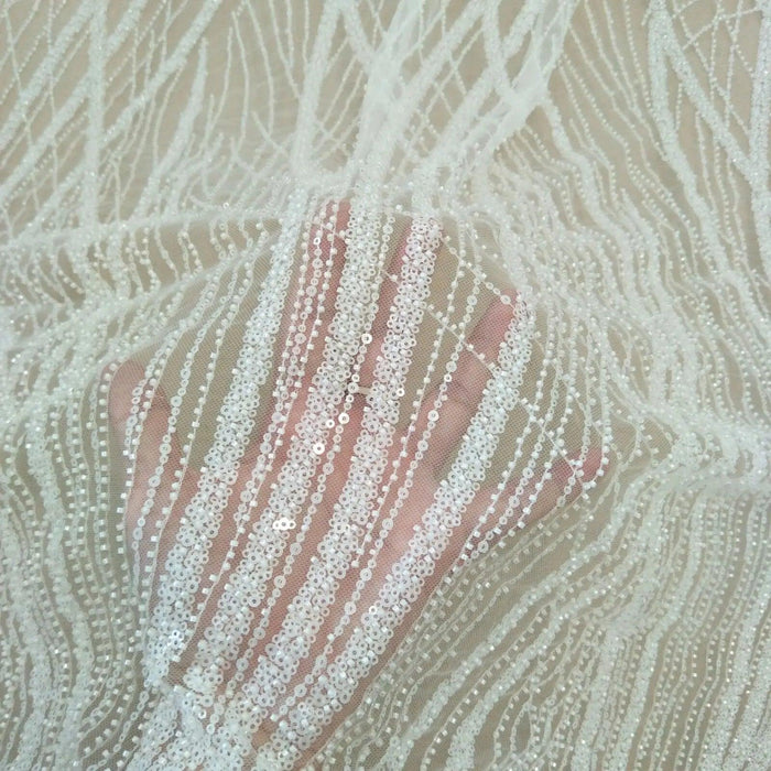 Sophisticated Wedding Lace Fabric for Bridal Gowns - 130cm Wide, Sold by the Yard