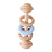 Eco-Friendly Handmade Crochet Baby Rattle with Wooden Teether