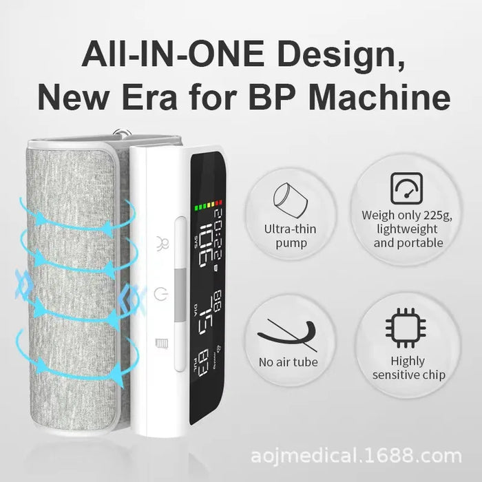 Portable Smart Arm Blood Pressure Monitor with USB Connection and Large LCD Display