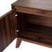 60" Walnut-Finished Mid-Century Modern TV Stand with Soft-Close Doors and Adjustable Shelf