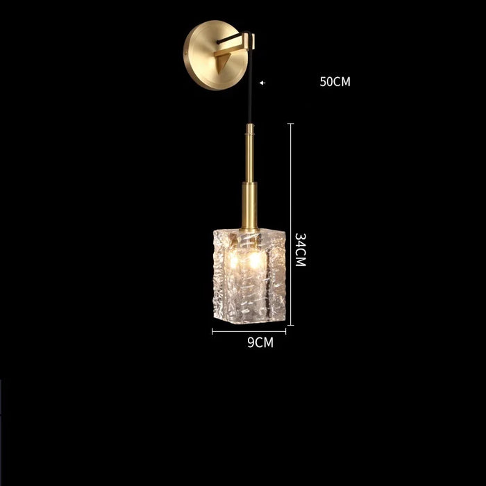 Elegant Nordic Copper Water Droplet Crystal LED Wall Sconce - Modern Lighting Fixture