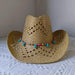 Lake Blue Western Cowboy Straw Hat Unisex with Adjustable Size