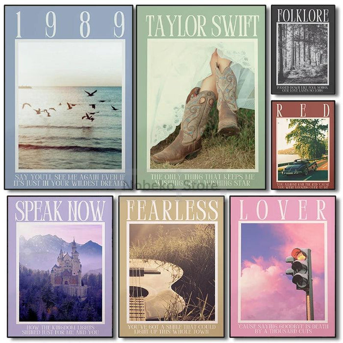 Taylor Swift Lyric Canvas Prints - Elegant Wall Art Inspired by Midnights, Lover, and Reputation Albums