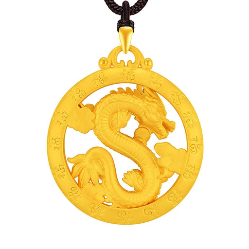 24K Yellow Gold Lucky Pig Pendant: Pure 999 Gold Coin