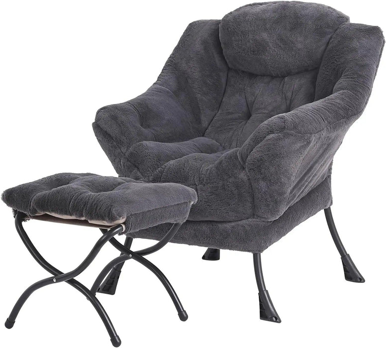 Elegant Lounge Chair Ensemble with Ottoman and Storage Compartment