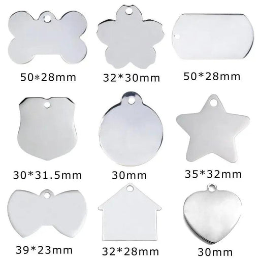 Custom Engraved Stainless Steel Pet ID Tags - Personalized Nameplates for Dogs and Cats