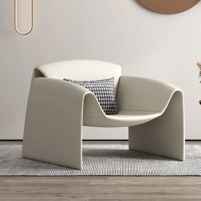 Nordic Elegance: Space-Efficient Leather Armchair for Contemporary Homes