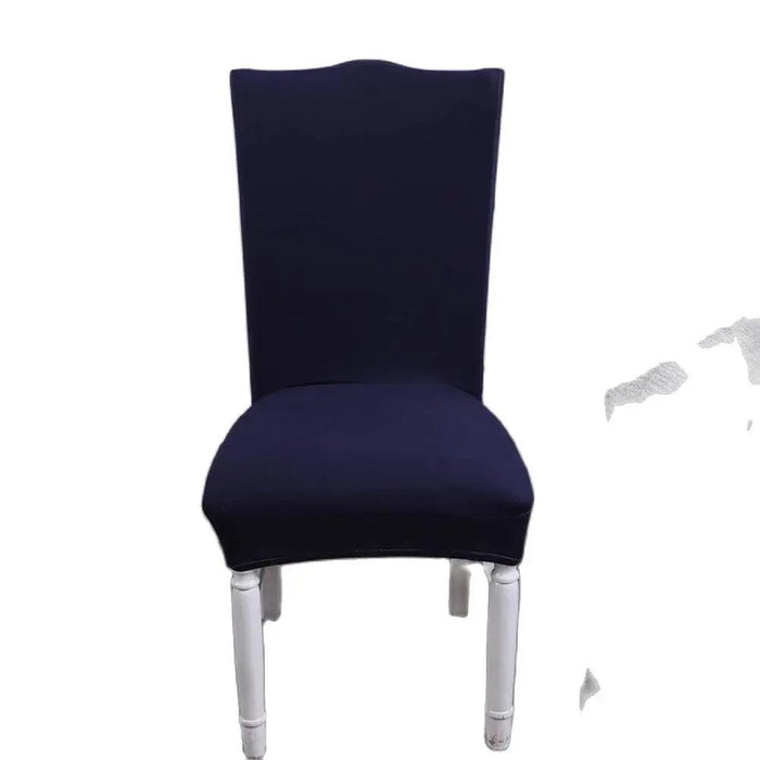 Elegant Nordic Dark Blue Stretch Chair Cover - Premium Spandex/Polyester for Events and Banquets