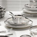 Sophisticated White Porcelain Dinnerware Collection with Silver Detailing for Elegant Home and Hotel Dining