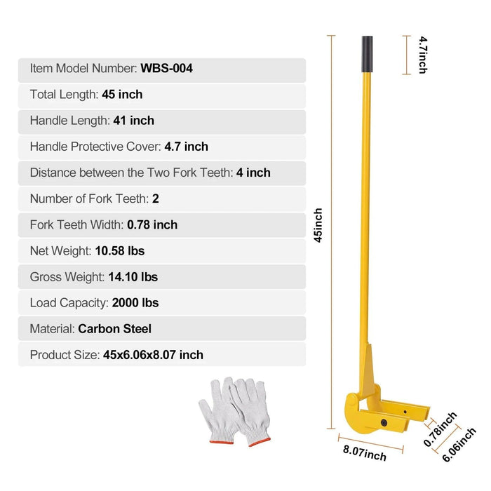 Heavy-Duty 41-Inch Carbon Steel Pallet Pry Bar Tool for Efficient Woodworking