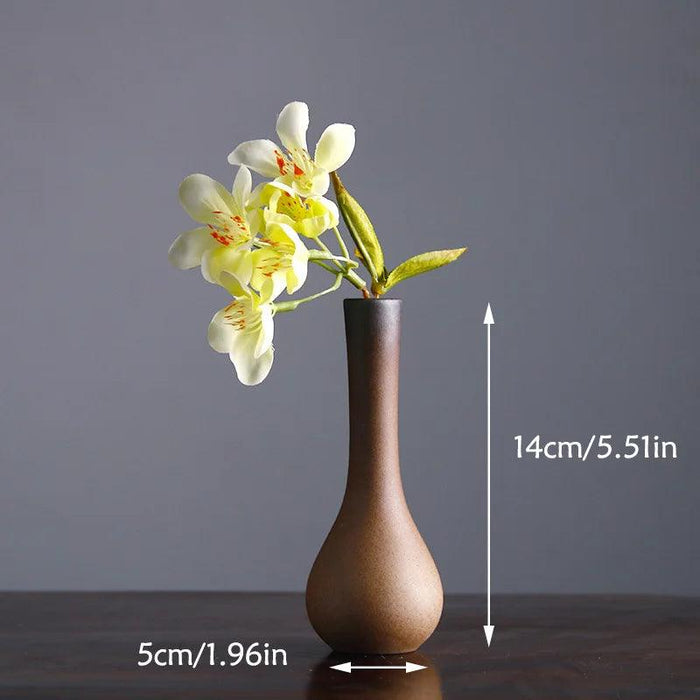 Stylish Hydroponic Ceramic Vase with Floral Accent for Tranquil Tabletop Elegance