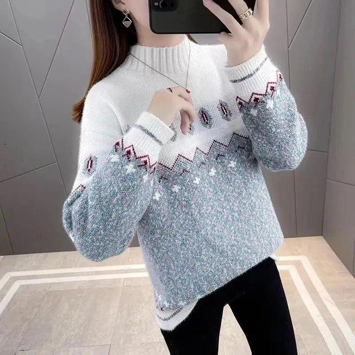 Chic Mink Knit Pullover Sweater for Women: Essential Cozy Layer for Autumn/Winter