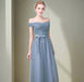 Elegant Custom Dusty Blue Tulle A-Line Dresses for Special Events and Bridesmaids