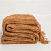 Charming Chenille Knit Throw Blanket with Delightful Pompoms - Cozy Elegance for Your Living Space